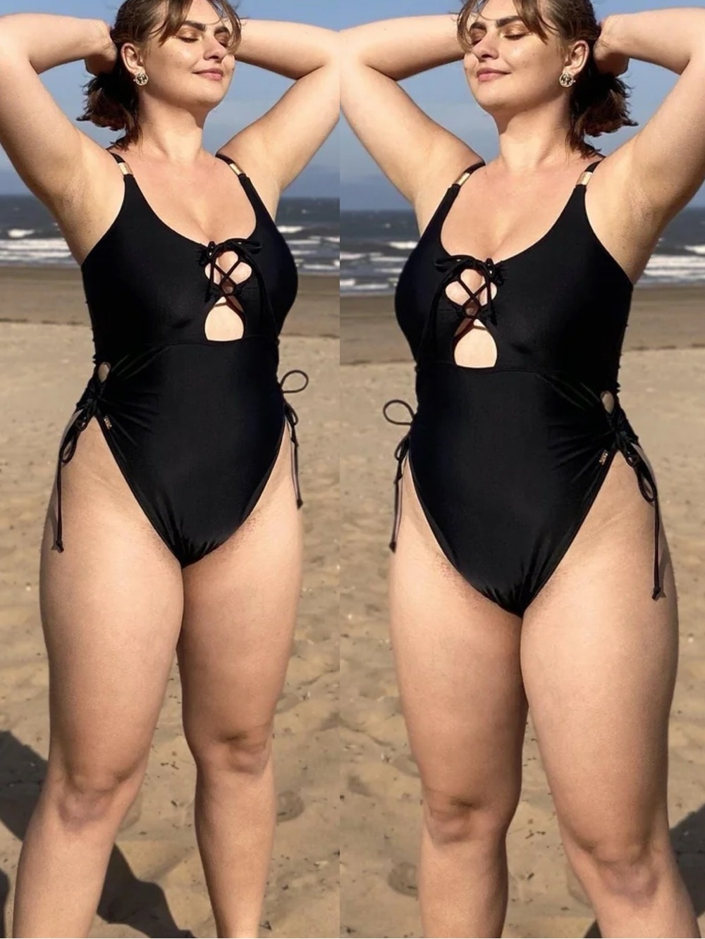 Snag | Babe with the Power One Piece Lace Up Swimsuit